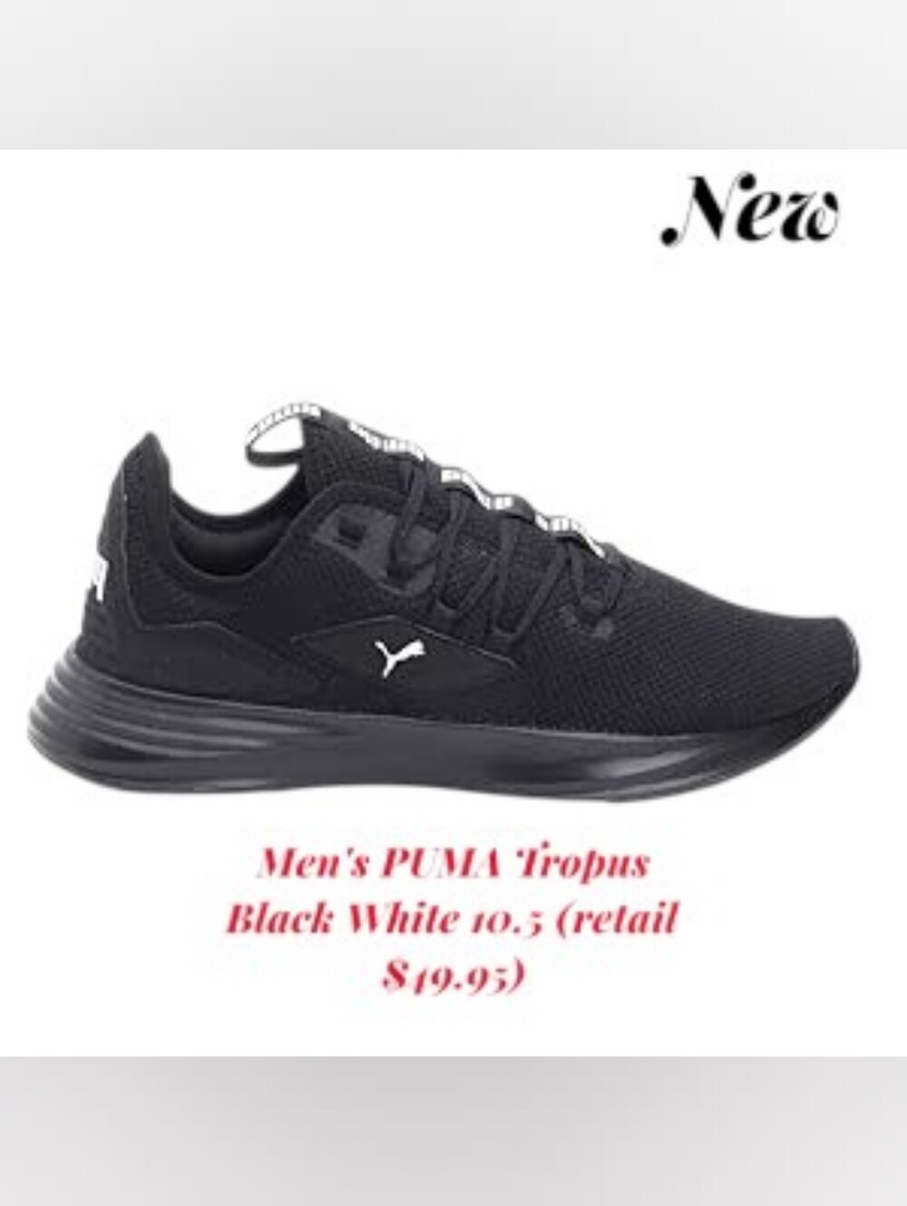 ❌Puma Black and White Men’s Athletic Sneaker
